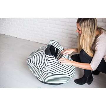 Copper Pearl Multi-Use Cover: Car Seat Covers, Nursing Cover, and Stroller Cover for Sun - Stretchy Fabric, All-Season Use, Stylish Designs, Easy Access for Moms - City