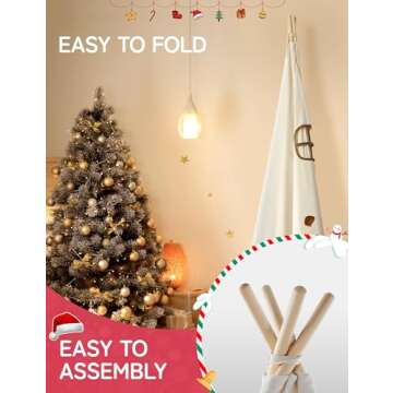 Besrey Kids Teepee Tent with Lights and Play Mat