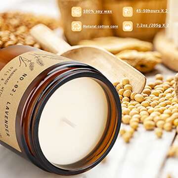 Candles for Home Scented, Long Lasting Jar Soy Candles, Aromatherapy Candles for Relaxation, Candles...