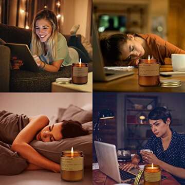 Candles for Home Scented, Long Lasting Jar Soy Candles, Aromatherapy Candles for Relaxation, Candles Gifts Set for Women, Lavender and Fresh Rose, 7.2oz x 2 Pack