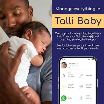 Talli Daily One-Touch Baby Tracker - Baby Monitor to Log Feedings, Diapers, Sleep & More - Electronic Journal Links to Mobile App for Real-Time Baby Monitoring & Tracking - Alexa Compatible
