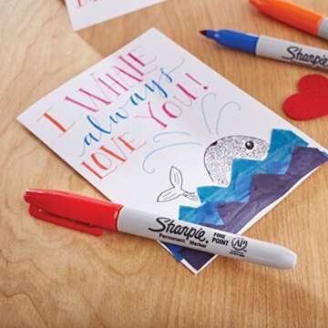 Sharpie Color Burst Permanent Marker Set, Ultra-Fine Tip Markers, Artist Markers, Writing Markers, Drawing Markers, Assorted Colors, 24 Count