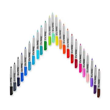 Sharpie Color Burst Permanent Marker Set, Ultra-Fine Tip Markers, Artist Markers, Writing Markers, Drawing Markers, Assorted Colors, 24 Count
