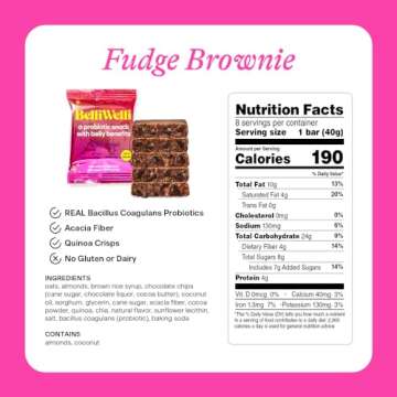 Belliwelli Soft Baked Probiotic Snack Bars | Gluten-Free, Dairy-Free, Vegan, Low-FODMAP | High-Fiber...