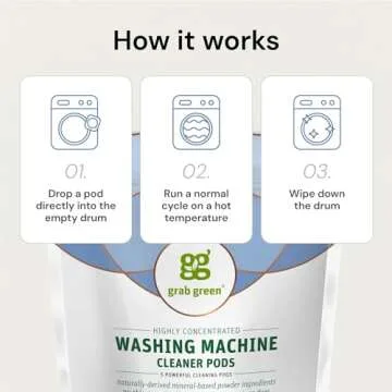 Grab Green Washing Machine Cleaner Pods, Fragrance Free