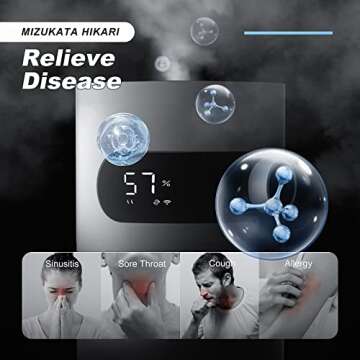 Ultrasonic Cool Mist Humidifier for Large Room Bedroom, MIZUKATA HIKARI Top Fill Humidifier(8.5L/2.25Gal) for Baby Adults, Smart & Remote Control, Quiet Humidifier for Yoga Home, Auto Shut Off
