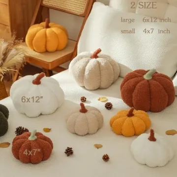 YRXRUS Cute Pumpkin Shaped Throw Pillows for Fall Decor