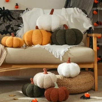 YRXRUS Cute Pumpkin Shaped Throw Pillows for Fall Decor