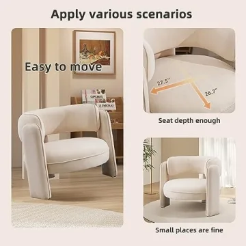 INZOY Mid Century Velvet Accent Chair Set of 2