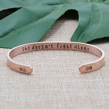Joycuff Breast Cancer Gifts for Women - Inspirational Bracelet with Uplifting Message