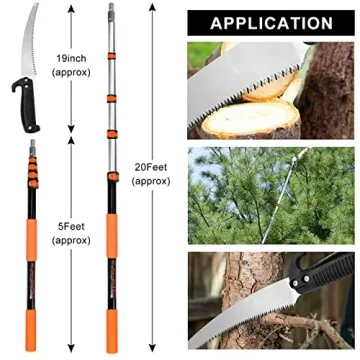 Buyplus 26FT Reach Pole Saw for Easy Tree Trimming