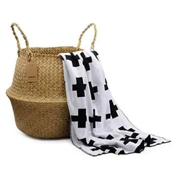 Large Woven Seagrass Belly Basket for Plant & Storage