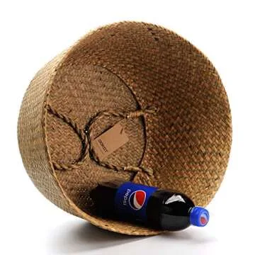 Large Woven Seagrass Belly Basket for Plant & Storage
