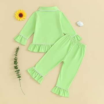 fhutpw Toddler Pajamas Set Cute Ruffle Design for Kids