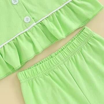 fhutpw Toddler Pajamas Set Cute Ruffle Design for Kids