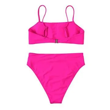 Hot Pink Push-Up Bikini Set for Women - MOSHENGQI