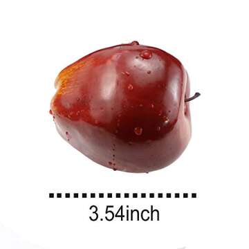 BcPowr 12PCS Fake Fruit Apples Artificial Deep Red Apples Artificial Lifelike Simulation Red Apples Fake Fruit Home House Display Decoration for Still Life Paintings Kitchen Decor (Red, 3.15"x3.54")