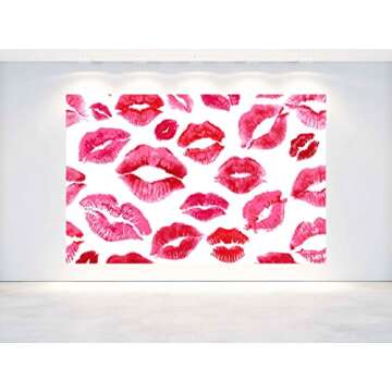 5X3FT Lips Birthday Party Decorations Backdrop | Beauty Make up Theme Background | Photo Wall Poster...