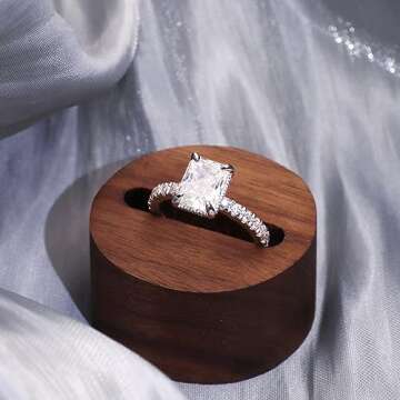 TIANYU GEMS 3.0ct Engagement Rings for Women, Sterling Silver GHI VVS Square Radiant Cut Moissanite Engagement Rings for Proposal Wedding Party Dress Costume Memorial Day (9.5, Silver)