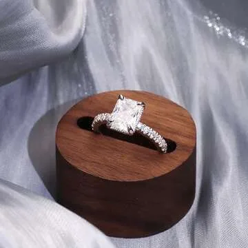 TIANYU GEMS 3.0ct Engagement Rings for Women, Sterling Silver GHI VVS Square Radiant Cut Moissanite Engagement Rings for Proposal Wedding Party Dress Costume Memorial Day (9.5, Silver)