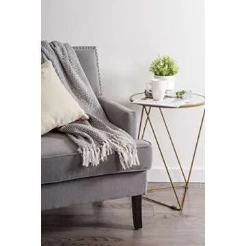 DII 100% Cotton Basket Weave Throw Blanket - Stylish Indoor/Outdoor Design