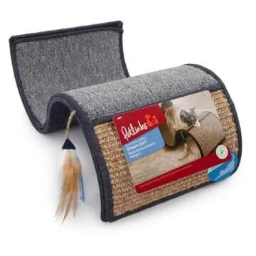 Petlinks Dream Curl Multi-Surface Cat Scratcher with Catnip Toy, Denim/Gray, Model Number: 49906