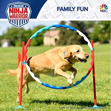 American Ninja Warrior Family Agility Set - Obstacle Race Course - Great for Children, Adults and Pets - Perfect Outdoor Fun Racing Obstacles for All Ages!