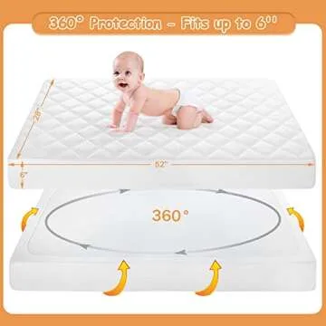 Yoofoss Waterproof Crib Mattress Protector Soft & Durable