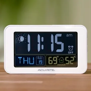 AcuRite Intelli-Time Alarm Clock with USB Charger and Weather Display