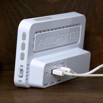 AcuRite Intelli-Time Alarm Clock with USB Charger and Weather Display