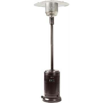Outdoor Propane Patio Heater - 46,000 BTU, Wheels, Bronze