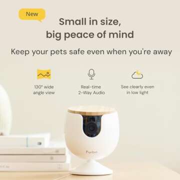 Furbo Mini New Pet Camera: Home Security Camera with Barking or Meowing Alerts, Cat or Dog Camera wi...