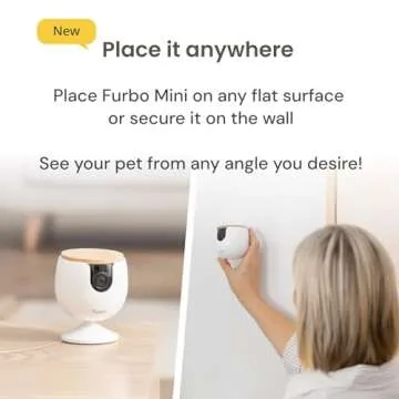 Furbo Mini New Pet Camera: Home Security Camera with Barking or Meowing Alerts, Cat or Dog Camera with Phone App, Smart Home Indoor Cam with 2-Way Speaker and Night Vision (No Subscription Required)
