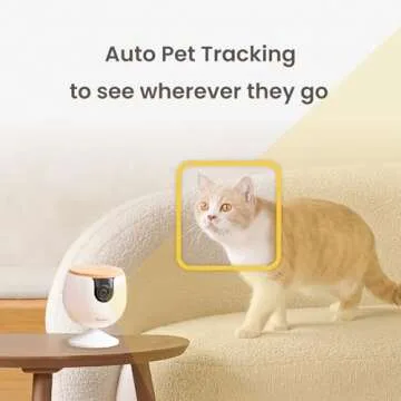 Furbo Mini New Pet Camera: Home Security Camera with Barking or Meowing Alerts, Cat or Dog Camera with Phone App, Smart Home Indoor Cam with 2-Way Speaker and Night Vision (No Subscription Required)