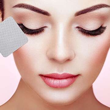 1200 Pieces Eyelash Glue Wipes Non-woven Fabric Wipe Pads Lash Glue Remover Cleaning Pad Nail Polish Wipe Pads Eyelash Extension Removal Wipes for Home Salon Accessories Tools