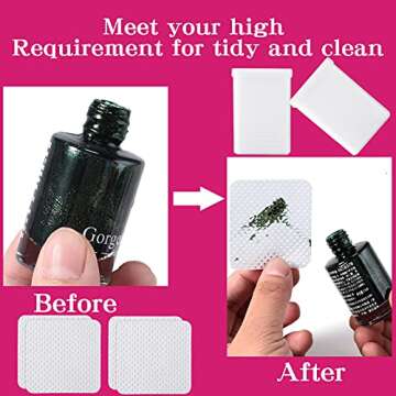 1200 Pieces Eyelash Glue Wipes Non-woven Fabric Wipe Pads Lash Glue Remover Cleaning Pad Nail Polish Wipe Pads Eyelash Extension Removal Wipes for Home Salon Accessories Tools