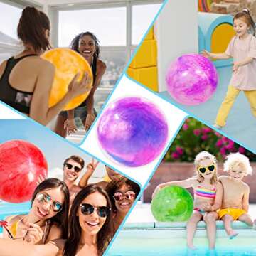Qiuttnqn 6 PCS Inflatable Bouncy Balls Set for All Ages