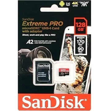 SanDisk Extreme Pro SDXC UHS-I 128GB Fast and Durable Memory