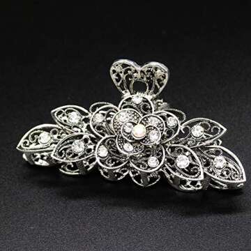 Chic Rhinestone Alloy Hair Claw Clips - 2 Pcs Set