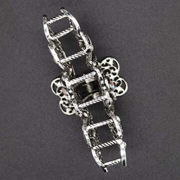 Chic Rhinestone Alloy Hair Claw Clips - 2 Pcs Set