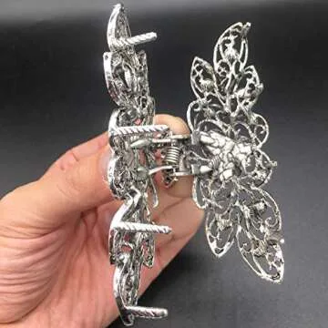 Chic Rhinestone Alloy Hair Claw Clips - 2 Pcs Set