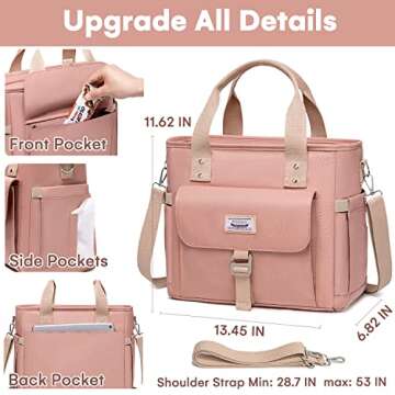 Artelaris Lunch Bag for Women, Large Lunch Box Tote for Work, Adult Insulated Leakproof Cooler Bag with Side Pocket & Adjustable Shoulder Strap Lunch Purse,Lunchbag, Lunchbox for Picnic Hiking