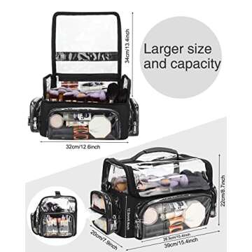 Makeup Brush Case, Extra Large Makeup Brush Bag XL Professional Makeup Artist Must Haves Travel Case...