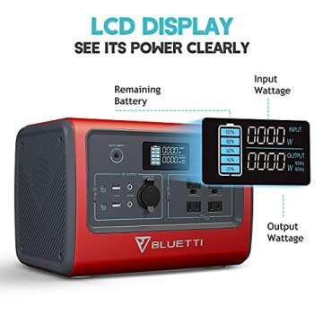 BLUETTI Portable Power Station EB70S 800W (Peak 1400W) Solar Generator 716Wh Backup LiFePo4 Battery Pack with 4 110V AC Outlets, Widely Use for Camping Outdoor RV Power Outage Home Off-grid