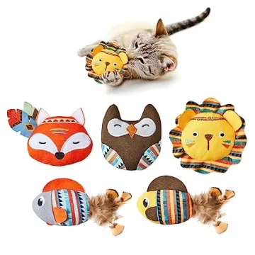 Potaroma Cat Toys Jungle Animals – 5 Pack of Bite Resistant Interactive Fun