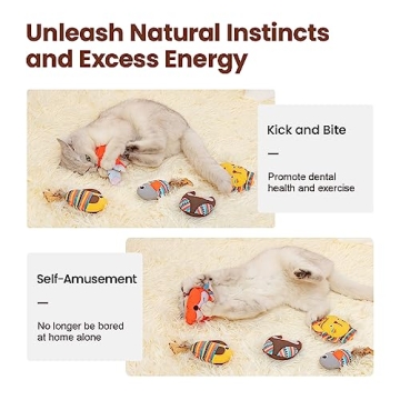 Interactive Jungle Cat Toys 5-Pack for Indoor Cats