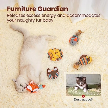 Interactive Jungle Cat Toys 5-Pack for Indoor Cats