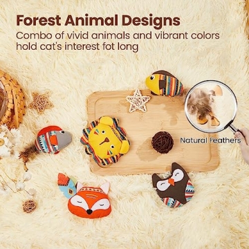 Interactive Jungle Cat Toys 5-Pack for Indoor Cats