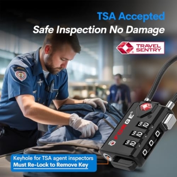 TSA Approved Cable Luggage Locks Secure Re-settable Combination
