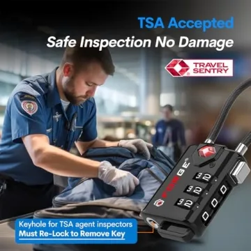 TSA Approved Cable Luggage Locks Secure Re-settable Combination